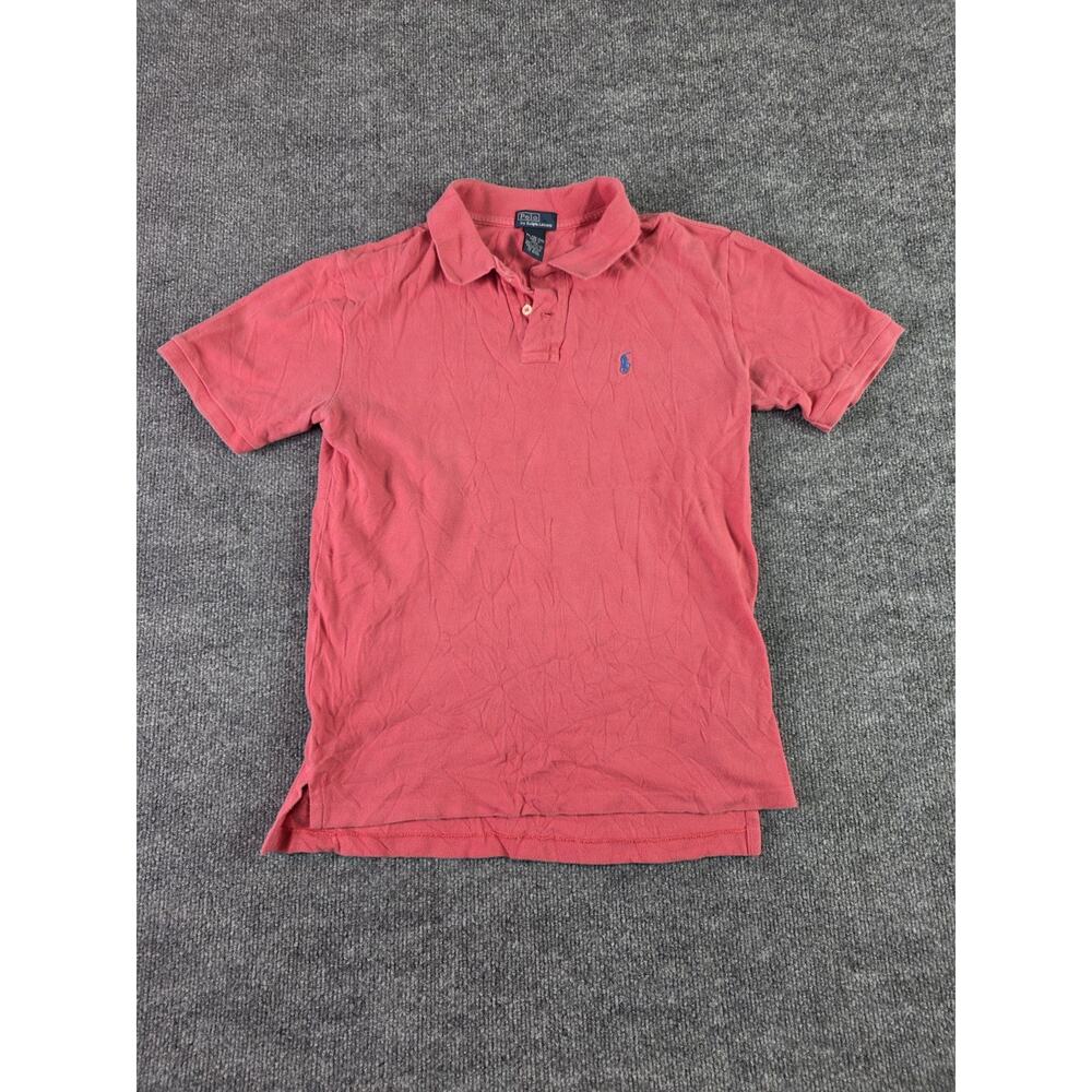 Polo Ralph Lauren Polo Pink Shirt Youth XL 18-20 Cotton RL Blue Logo Salmon